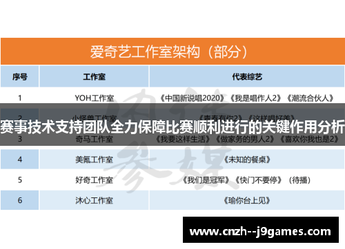 赛事技术支持团队全力保障比赛顺利进行的关键作用分析